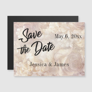 Weichweise Vintage florale Save the Date Magnetkar Magnetkarte