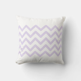 Weichweiß und Lilac Lila Zigzag-Muster Kissen
