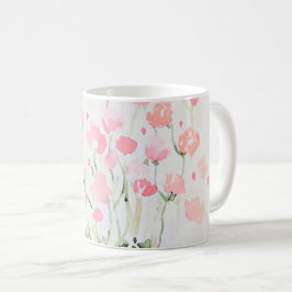 Weichzeichnen Blume in Rosa und Grün Kaffeetasse