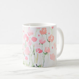 Weichzeichnen Blume in Rosa und Grün Kaffeetasse