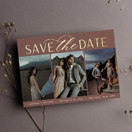 Weichzeichnen | Drei Fotos Save the Date Folieneinladung