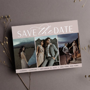 Weichzeichnen Dreier-Foto-Hochzeit Save The Date