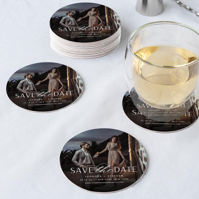 Weichzeichnen | FOTO SAVE THE DATE Runder Pappuntersetzer (Von Creator hochgeladen)