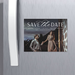 Weichzeichnen   Horizontales Foto Save the Date Magnetkarte