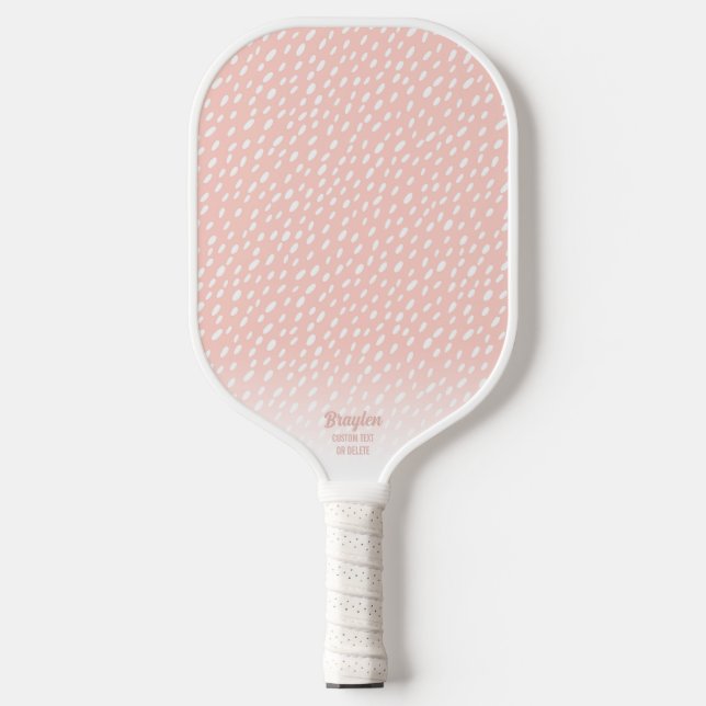 Weichzeichnen Pink Pinsel Polka Dot Muster Cool Pickleball Schläger (Vorderseite)
