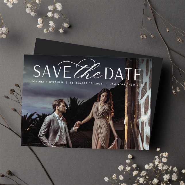 Weichzeichnen | Single Horizontal Foto Wedding Save The Date (Von Creator hochgeladen)