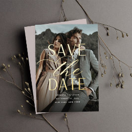 Weichzeichnen | Vertikales Foto Save the Date Folieneinladung