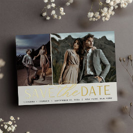 Weichzeichnen | Zwei Fotos Save the Date Folieneinladung