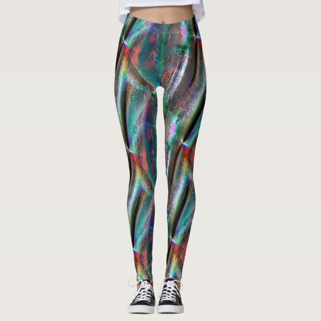 Weichzeichner aus psychedelischer Woody, digital r Leggings (Vorderseite)