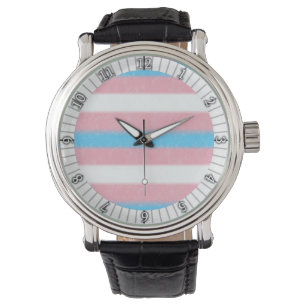 Weichzeichner für die Transgender-Pride-Flag-Farbe Armbanduhr