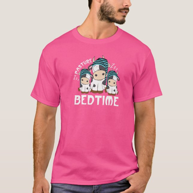 Weide Bedtime Süße Tier Kuh Bauer 1 T-Shirt (Vorderseite)