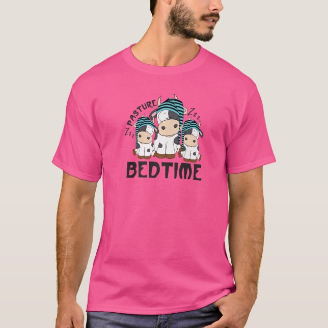 Weide Bedtime Süße Tier Kuh Bauer T-Shirt (Vorderseite)