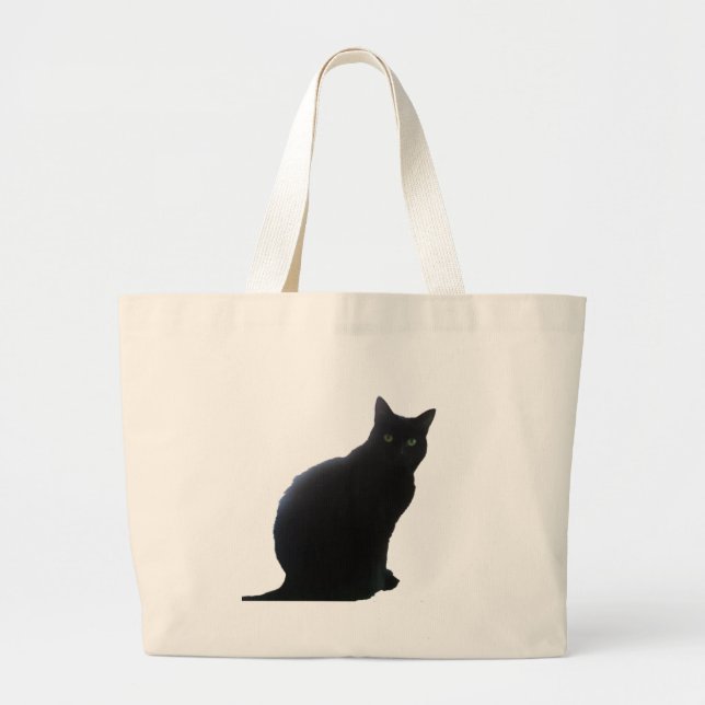 Weide die schwarze Katze Jumbo Stoffbeutel (Vorne)