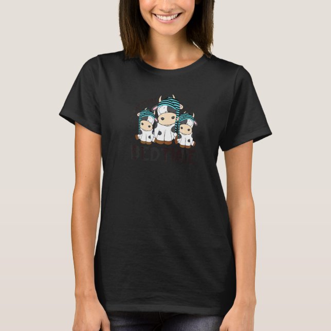 Weide Schlafenszeit Süßes Tier Kuh Bauer T-Shirt (Vorderseite)