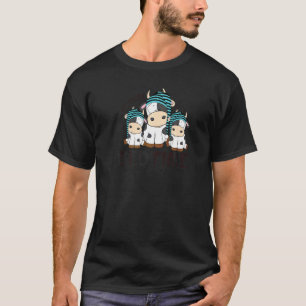 Weide Schlafenszeit Süßes Tier Kuh Bauer T-Shirt