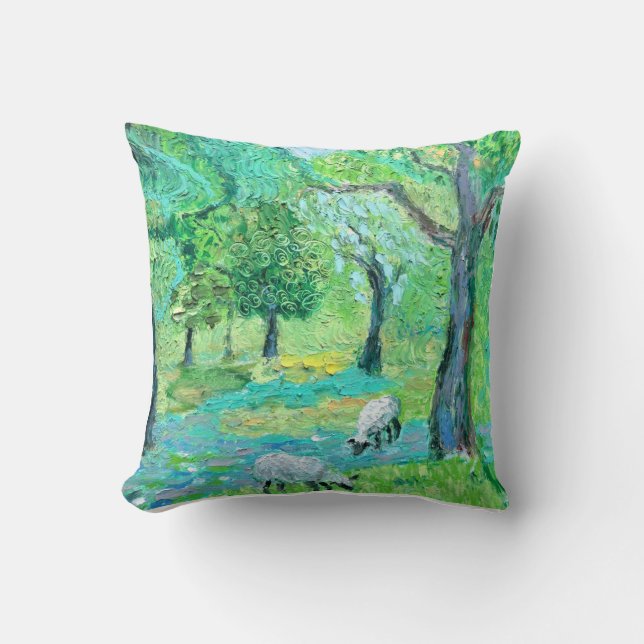 Weidekissen mit Weideschaf - Kissen (Vorderseite)