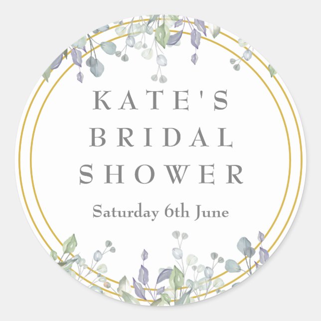 Weideland von Lilac Brautparty Runder Aufkleber (Vorderseite)