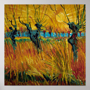Weiden bei Sonnenuntergang   Van Gogh   Poster
