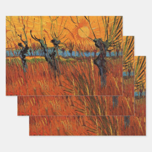 Weiden bei Sonnenuntergang von Vincent van Gogh Geschenkpapier Set