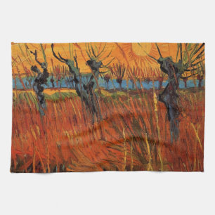 Weiden bei Sonnenuntergang von Vincent van Gogh Geschirrtuch