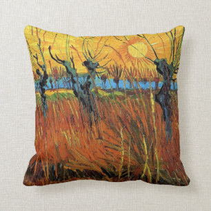 Weiden bei Sonnenuntergang von Vincent van Gogh. Kissen