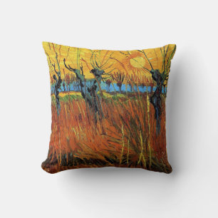 Weiden bei Sonnenuntergang von Vincent van Gogh. Kissen