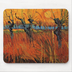 Weiden bei Sonnenuntergang von Vincent van Gogh Mousepad