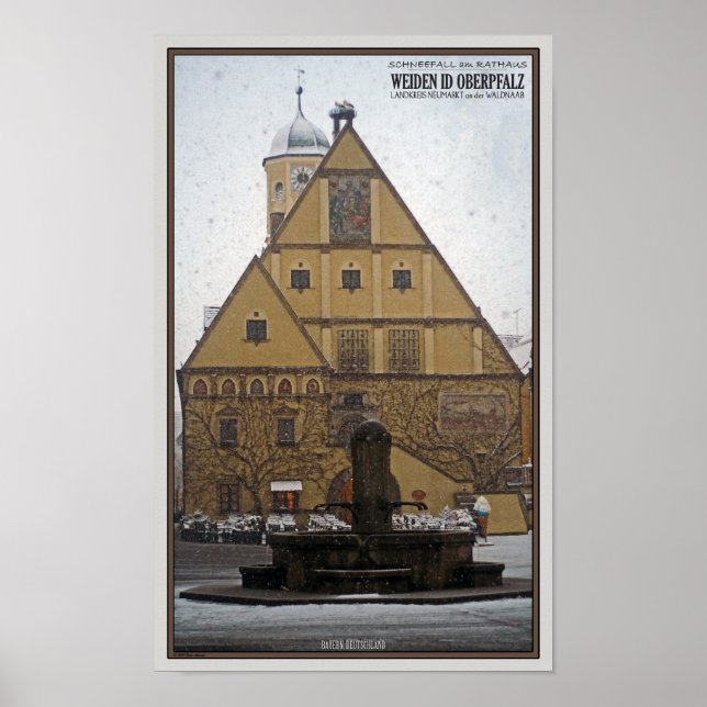Weiden id Opf - Schneefall im Rathaus Poster (Vorne)
