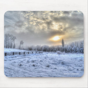 Weiden im Winterschnee Mousepad