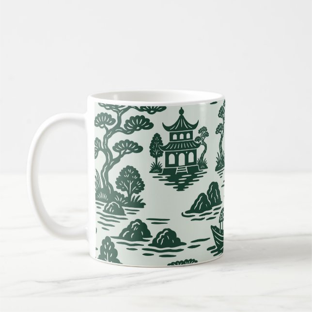 Weiden-Jadegarten mit Pagode und Boot Kaffeetasse (Links)