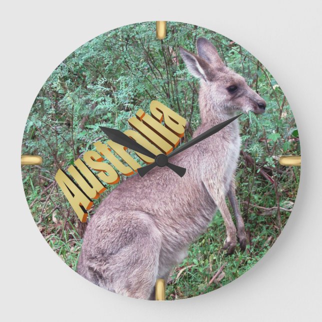 Weiden lassen im Gras Große Wanduhr (Vorderseite)