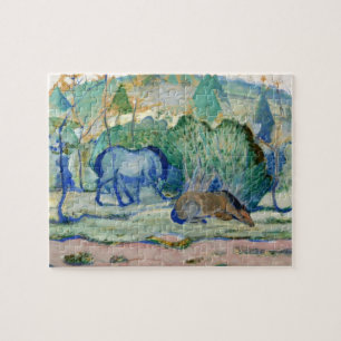 Weiden von Franz Marc, Vintage Kunst Puzzle