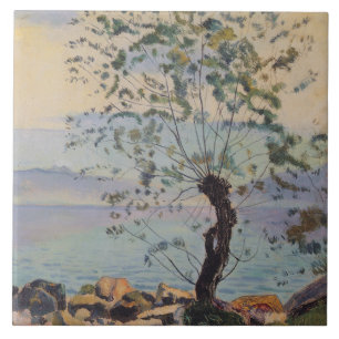 Weidenbaum am See (Schweizer Landschaft) Fliese