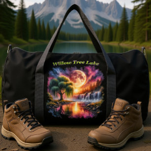 Weidenbaum See Mondlicht Wasserfälle Duffle Bag