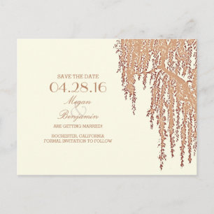 Weidenbaum Vintage Save-the-Date-Postkarten Ankündigungspostkarte