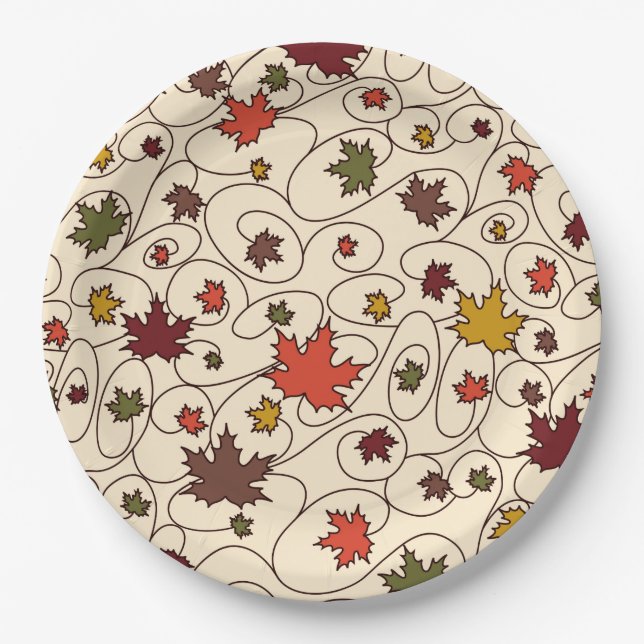 Weidenfallmuster aus dem Ahornleaf Pappteller (Vorderseite)