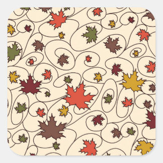Weidenfallmuster aus dem Ahornleaf Quadratischer Aufkleber