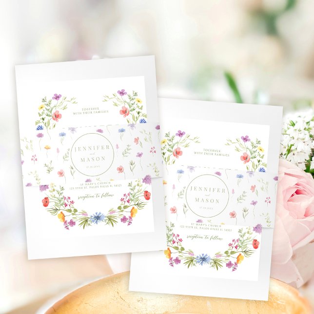 Weidenfarbene blumenreiche Bauchband Einladungsbanderole (Von Creator hochgeladen)