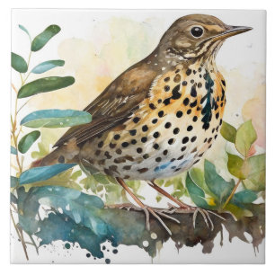 Weidenlarche auf einem soliden, weißen Hintergrund Fliese