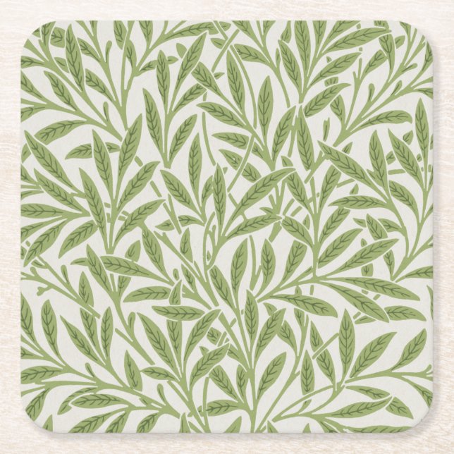 Weidenmuster, William Morris Rechteckiger Pappuntersetzer (Vorderseite)