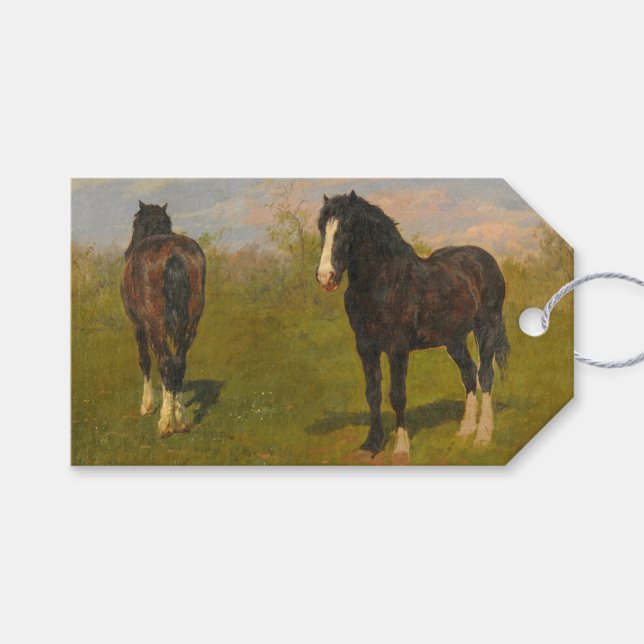 Weidepferde (von Rosa Bonheur) Geschenkanhänger (Vorderseite (Horizontal))