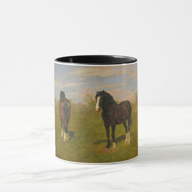 Weidepferde (von Rosa Bonheur) Tasse (Zentrum)