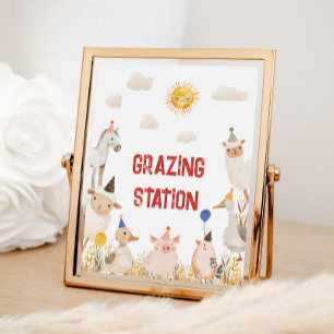Weidestation Farm Geburtstagszeichen Poster