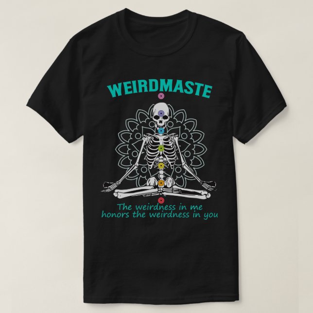 Weidmaste Meditation Yoga Definition Funny Skelet T-Shirt (Design vorne)