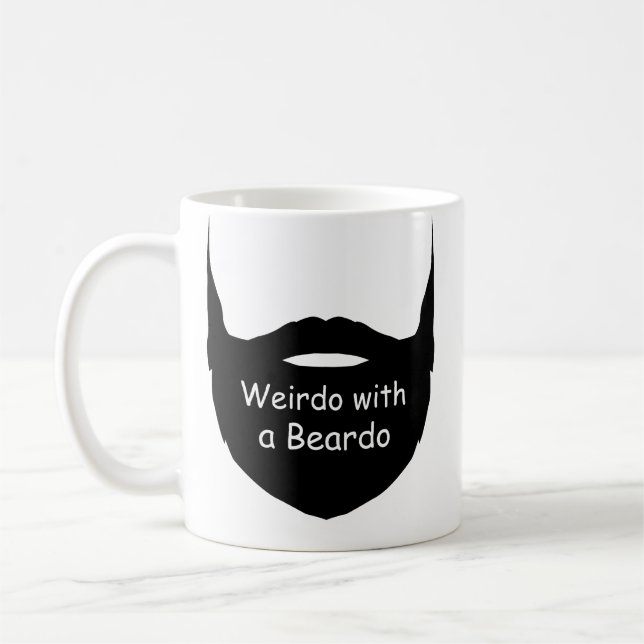 Weido mit einer Beardo-Tasse, Funny Mug, Bart-Tass Kaffeetasse (Links)
