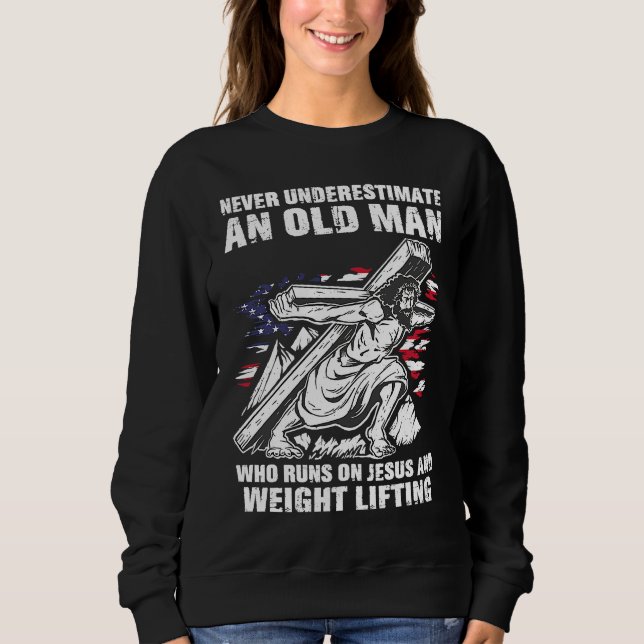Weight Lifting Dad Christian Weight Training Grand Sweatshirt (Vorderseite)