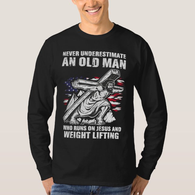 Weight Lifting Dad Christian Weight Training Grand T-Shirt (Vorderseite)