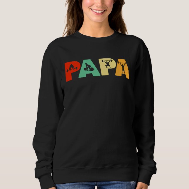 Weight Lifting Dad Retro Dad Weightlifting Sweatshirt (Vorderseite)