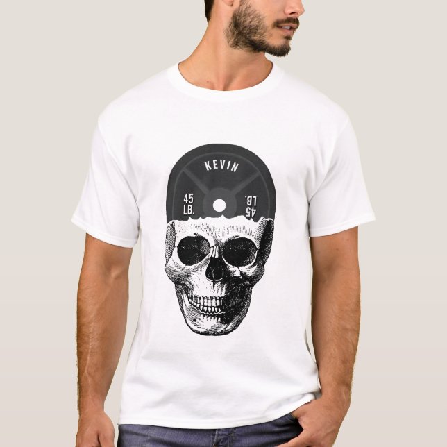 Weight Plate Skull Training Fitness Bodybuilding  T-Shirt (Vorderseite)