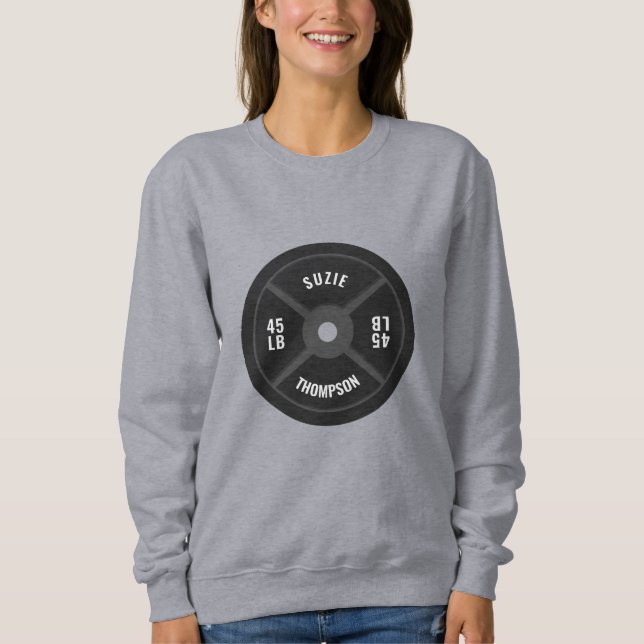 Weight Plate Training Fitness Bodybuilding Name Sweatshirt (Vorderseite)